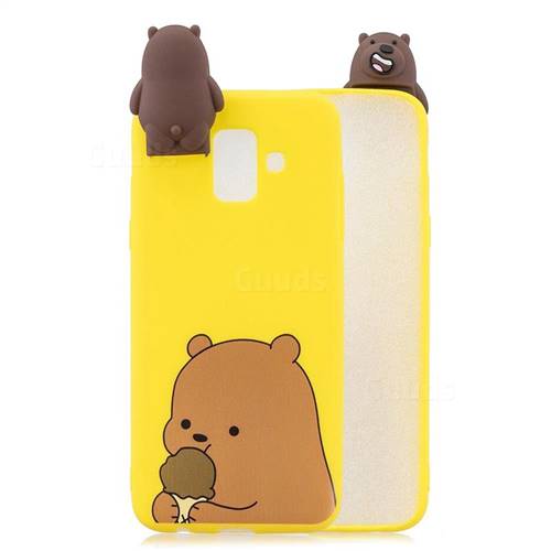 Brown Bear Soft 3D Climbing Doll Stand Soft Case for Samsung Galaxy A6 (2018)