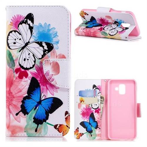 Vivid Flying Butterflies Leather Wallet Case for Samsung Galaxy A6 (2018)
