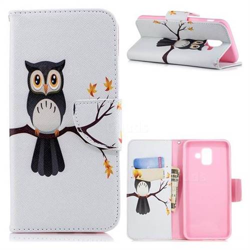 Owl on Tree Leather Wallet Case for Samsung Galaxy A6 (2018)