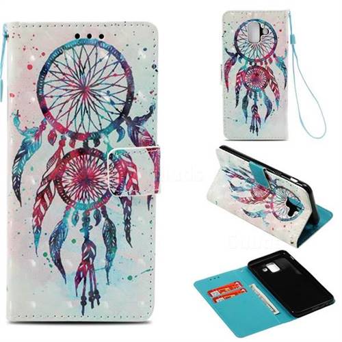 ColorDrops Wind Chimes 3D Painted Leather Wallet Case for Samsung Galaxy A6 (2018)