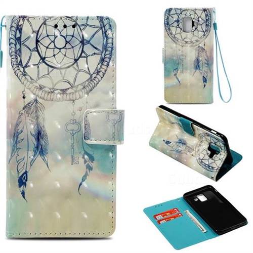 Fantasy Campanula 3D Painted Leather Wallet Case for Samsung Galaxy A6 (2018)