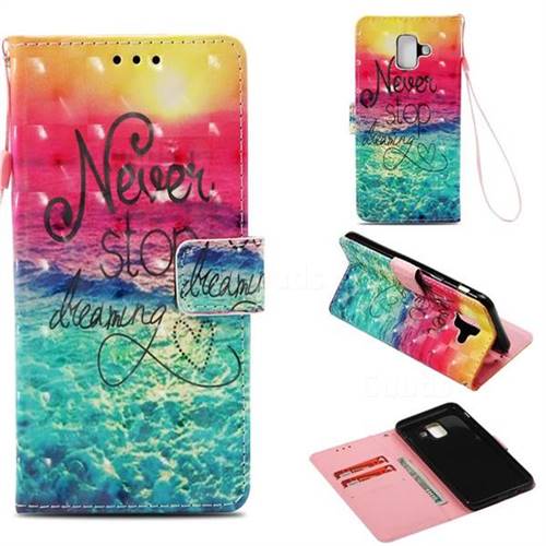 Colorful Dream Catcher 3D Painted Leather Wallet Case for Samsung Galaxy A6 (2018)