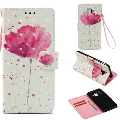 Watercolor 3D Painted Leather Wallet Case for Samsung Galaxy A6 (2018)