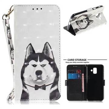 Husky Dog 3D Painted Leather Wallet Phone Case for Samsung Galaxy A6 (2018)