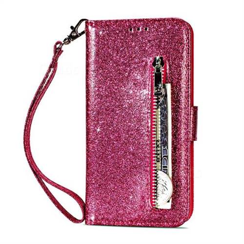 Glitter Shine Leather Zipper Wallet Phone Case for Samsung Galaxy A6 ...