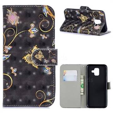 Black Butterfly 3D Painted Leather Phone Wallet Case for Samsung Galaxy A6 (2018)