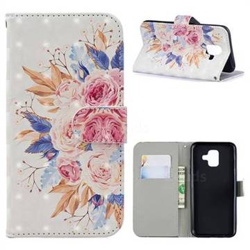 Rose Flowers 3D Painted Leather Phone Wallet Case for Samsung Galaxy A6 (2018)
