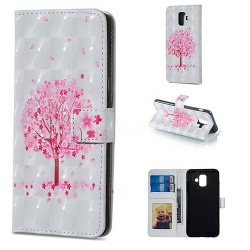 Sakura Flower Tree 3D Painted Leather Phone Wallet Case for Samsung Galaxy A6 (2018)