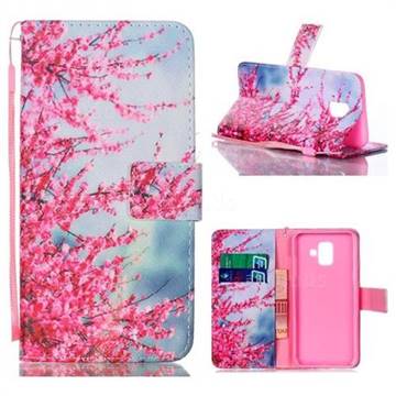 Plum Flower Leather Wallet Phone Case for Samsung Galaxy A6 (2018)