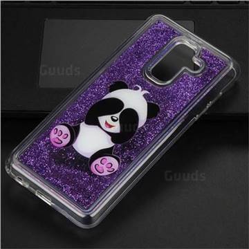 Naughty Panda Glassy Glitter Quicksand Dynamic Liquid Soft Phone Case for Samsung Galaxy A6 Plus (2018)