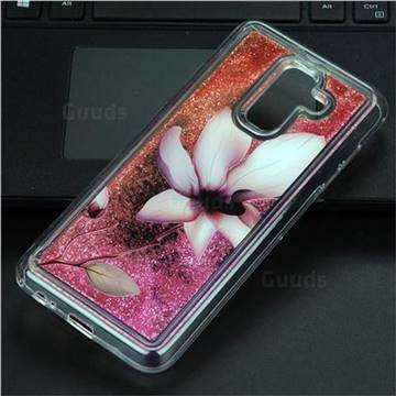 Lotus Glassy Glitter Quicksand Dynamic Liquid Soft Phone Case for Samsung Galaxy A6 Plus (2018)