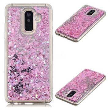 Glitter Sand Mirror Quicksand Dynamic Liquid Star TPU Case for Samsung Galaxy A6 Plus (2018) - Cherry Pink