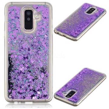 Glitter Sand Mirror Quicksand Dynamic Liquid Star TPU Case for Samsung Galaxy A6 Plus (2018) - Purple