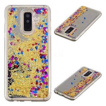 Glitter Sand Mirror Quicksand Dynamic Liquid Star TPU Case for Samsung Galaxy A6 Plus (2018) - Yellow