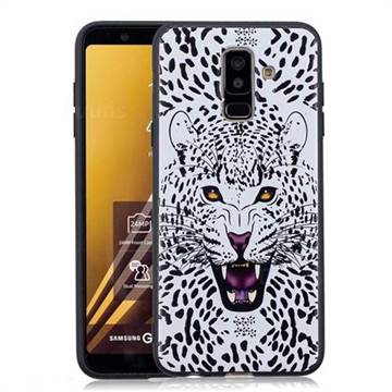 Snow Leopard 3D Embossed Relief Black Soft Back Cover for Samsung Galaxy A6 Plus (2018)
