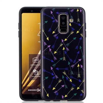 Colorful Arrows 3D Embossed Relief Black Soft Back Cover for Samsung Galaxy A6 Plus (2018)