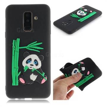 Panda Eating Bamboo Soft 3D Silicone Case for Samsung Galaxy A6 Plus (2018) - Black