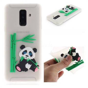 Panda Eating Bamboo Soft 3D Silicone Case for Samsung Galaxy A6 Plus (2018) - Translucent