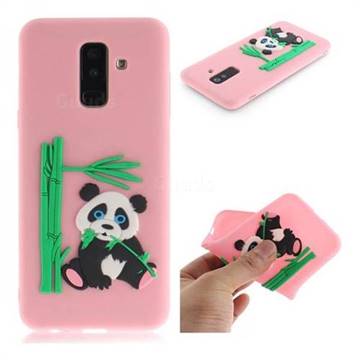 Panda Eating Bamboo Soft 3D Silicone Case for Samsung Galaxy A6 Plus (2018) - Pink