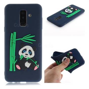 Panda Eating Bamboo Soft 3D Silicone Case for Samsung Galaxy A6 Plus (2018) - Dark Blue