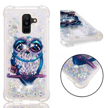 Sweet Gray Owl Dynamic Liquid Glitter Sand Quicksand Star TPU Case for Samsung Galaxy A6 Plus (2018)