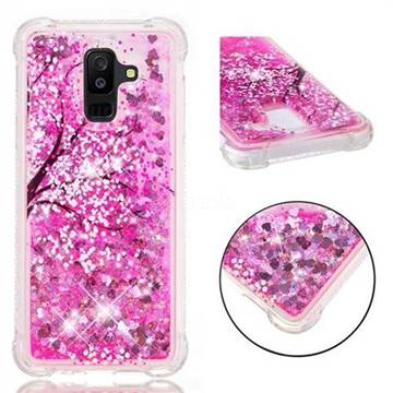 Pink Cherry Blossom Dynamic Liquid Glitter Sand Quicksand Star TPU Case for Samsung Galaxy A6 Plus (2018)