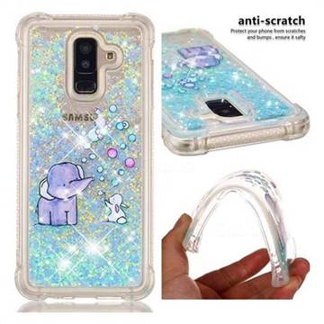 Bubble Jumbo Rabbit Dynamic Liquid Glitter Sand Quicksand Star TPU Case for Samsung Galaxy A6 Plus (2018)