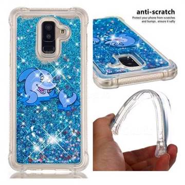 Happy Dolphin Dynamic Liquid Glitter Sand Quicksand Star TPU Case for Samsung Galaxy A6 Plus (2018)
