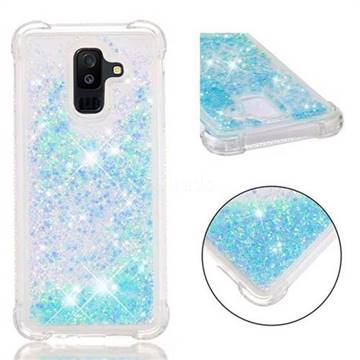 Dynamic Liquid Glitter Sand Quicksand TPU Case for Samsung Galaxy A6 Plus (2018) - Silver Blue Star