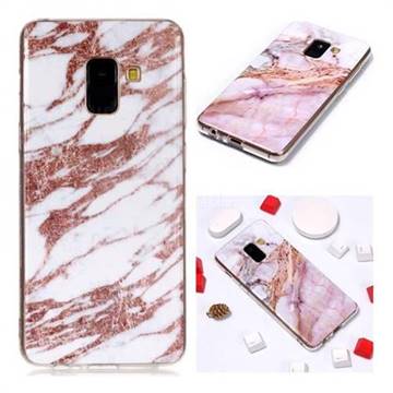 Rose Gold Grain Soft TPU Marble Pattern Phone Case for Samsung Galaxy A6 Plus (2018)