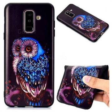 Ice Owl 3D Embossed Relief Black TPU Back Cover for Samsung Galaxy A6 Plus (2018)