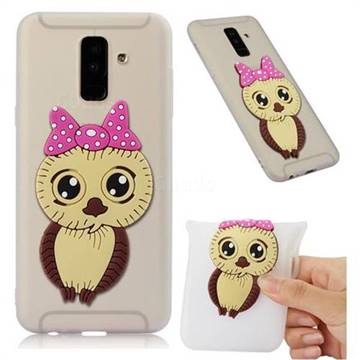 Bowknot Girl Owl Soft 3D Silicone Case for Samsung Galaxy A6 Plus (2018) - Translucent White