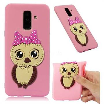 Bowknot Girl Owl Soft 3D Silicone Case for Samsung Galaxy A6 Plus (2018) - Pink