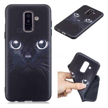 Bearded Feline 3D Embossed Relief Black TPU Cell Phone Back Cover for Samsung Galaxy A6 Plus (2018)