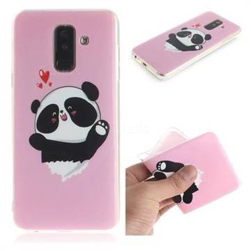 Heart Cat IMD Soft TPU Cell Phone Back Cover for Samsung Galaxy A6 Plus (2018)