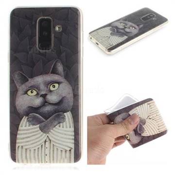 Cat Embrace IMD Soft TPU Cell Phone Back Cover for Samsung Galaxy A6 Plus (2018)