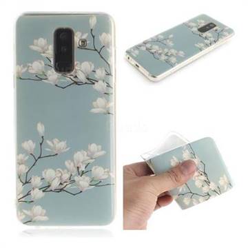 Magnolia Flower IMD Soft TPU Cell Phone Back Cover for Samsung Galaxy A6 Plus (2018)
