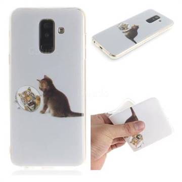 Cat and Tiger IMD Soft TPU Cell Phone Back Cover for Samsung Galaxy A6 Plus (2018)