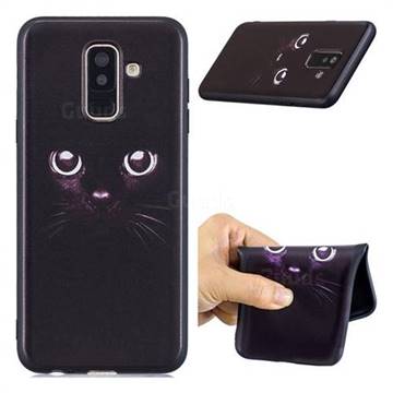 Black Cat Eyes 3D Embossed Relief Black Soft Phone Back Cover for Samsung Galaxy A6 Plus (2018)