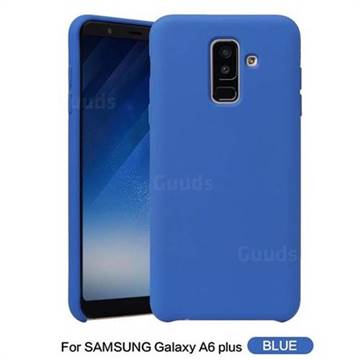 Howmak Slim Liquid Silicone Rubber Shockproof Phone Case Cover for Samsung Galaxy A6 Plus (2018) - Sky Blue