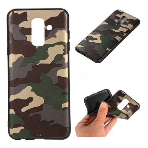 Camouflage Soft TPU Back Cover for Samsung Galaxy A6 Plus (2018) - Gold Green