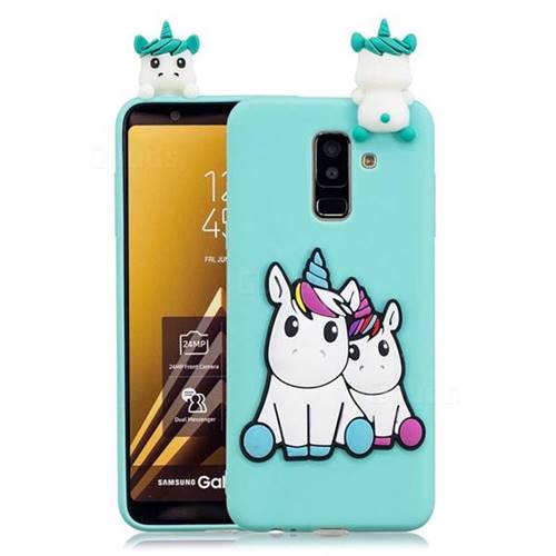 Couple Unicorn Soft 3D Climbing Doll Soft Case for Samsung Galaxy A6 Plus (2018)