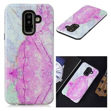 Pink Marble Pattern 2 in 1 PC + TPU Glossy Embossed Back Cover for Samsung Galaxy A6 Plus (2018)