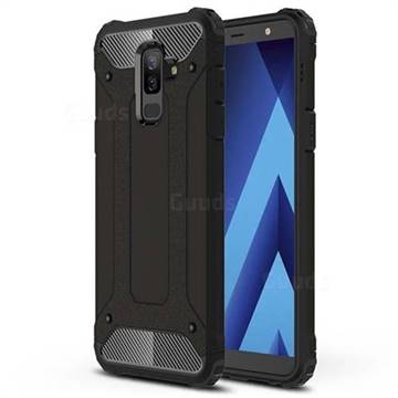 King Kong Armor Premium Shockproof Dual Layer Rugged Hard Cover for Samsung Galaxy A6 Plus (2018) - Black Gold