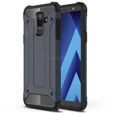King Kong Armor Premium Shockproof Dual Layer Rugged Hard Cover for Samsung Galaxy A6 Plus (2018) - Navy