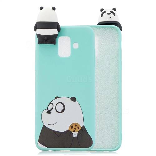 Striped Bear Soft 3D Climbing Doll Stand Soft Case for Samsung Galaxy A6 Plus (2018)