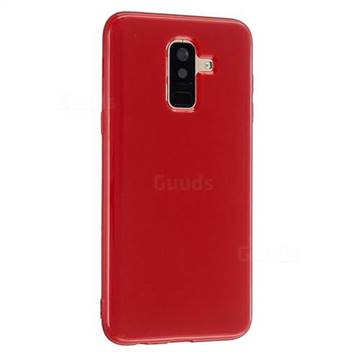 2mm Candy Soft Silicone Phone Case Cover for Samsung Galaxy A6 Plus (2018) - Hot Red