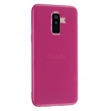 2mm Candy Soft Silicone Phone Case Cover for Samsung Galaxy A6 Plus (2018) - Rose