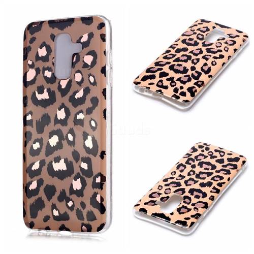 Leopard Galvanized Rose Gold Marble Phone Back Cover for Samsung Galaxy A6 Plus (2018)