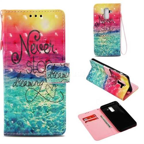 Colorful Dream Catcher 3D Painted Leather Wallet Case for Samsung Galaxy A6 Plus (2018)